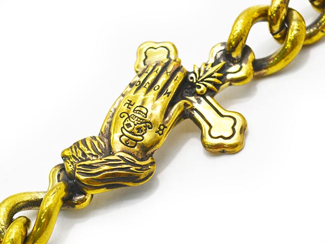 galcia/ガルシア】「Mexican Skull&Playing Hand Brass Wallet Chain