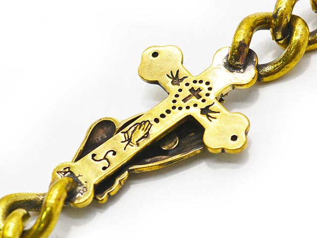 galcia/ガルシア】「Mexican Skull&Playing Hand Brass Wallet Chain