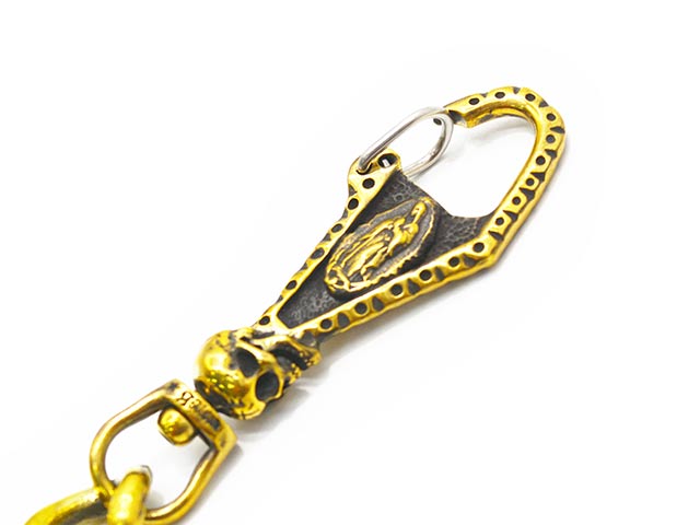 galcia/ガルシア】「Mexican Skull&Playing Hand Brass Wallet Chain