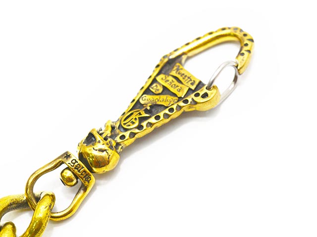 galcia/ガルシア】「Mexican Skull&Playing Hand Brass Wallet Chain