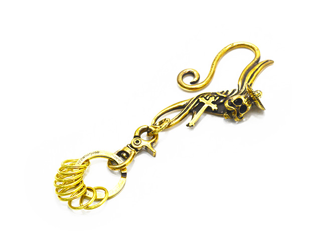 galcia/ガルシア】「Swallow Skull Brass Key Holder Hook/スワロー