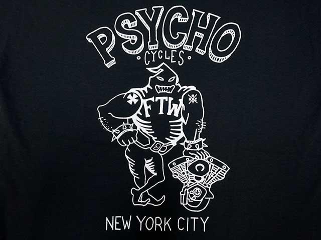 PSYCHO CYCLES/サイコサイクルス「Printed Crew Neck Tee”Shovel Head