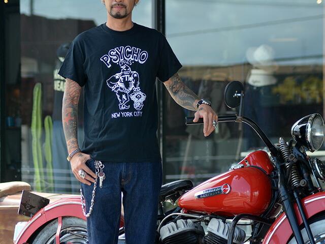 PSYCHO CYCLES/サイコサイクルス「Printed Crew Neck Tee”Shovel Head