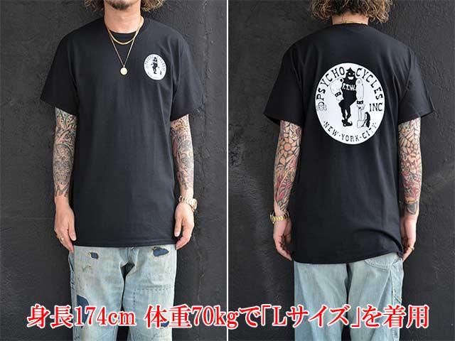 PSYCHO CYCLES/サイコサイクルス】「Printed Crew Neck Tee”Left Chest