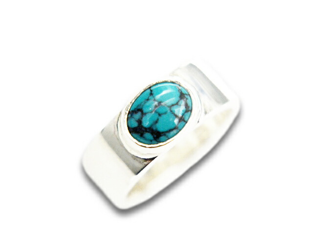 【FIRST ARROWs/ファーストアローズ】「Flat Hammered 8mm Plane Ring with Turquoise/ターコイズ付き平打8mmプレーンリング」(R-081)(ウルフパック) FIRST ARROWs/ファーストアローズ Flat Hammered 8mm Plane Ring with Turquoise/ターコイズ付き平打8mmプレーンリング