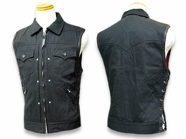 バイクウェア・装備 SKULL FLIGHT HARD PIQUE CLUB ZIP VEST SKULL FLIGHT/スカルフライト「Hard Pique Riders Club Zip Vest”Full