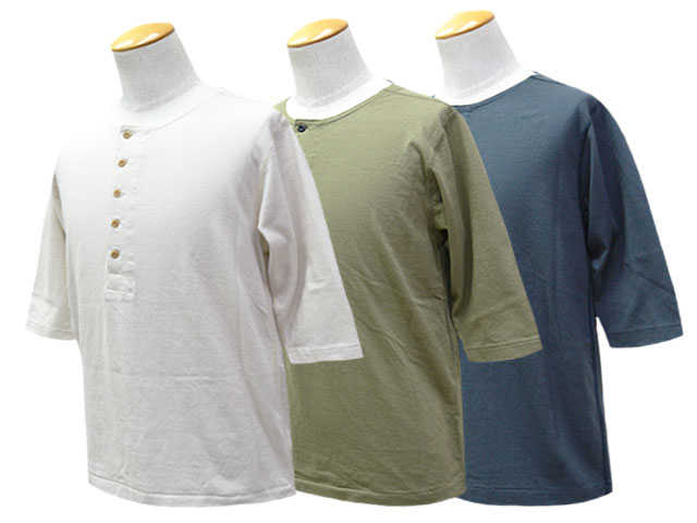 全3色【TWO MOON/トゥームーン】「Half Sleeve Henley Neck Tee/ハーフ