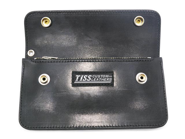 【さとー】カウハイド トラッカーウォレット 3層 ブラック【カスタム】 TISS CUSTOM LEATHERS/ティスカスタムレザーズ】「Trucker