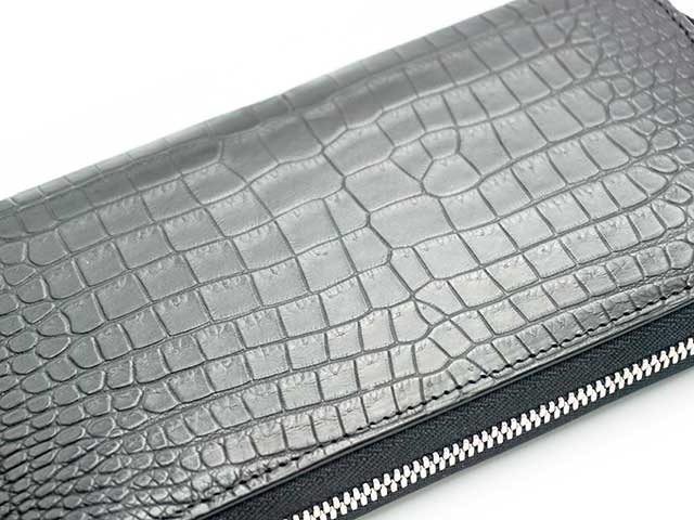 ITUAIS /イトゥアイス】「CROCODILE POROSUS Round Zip Long Wallet