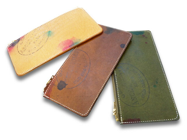 全3色【vasco/ヴァスコ】「Paint Leather Long Zip Wallet/ペイント