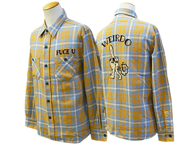 30& OFF)【WEIRDO/ウィアード】2024SS「Check Shirts”FUCK U”/ロング