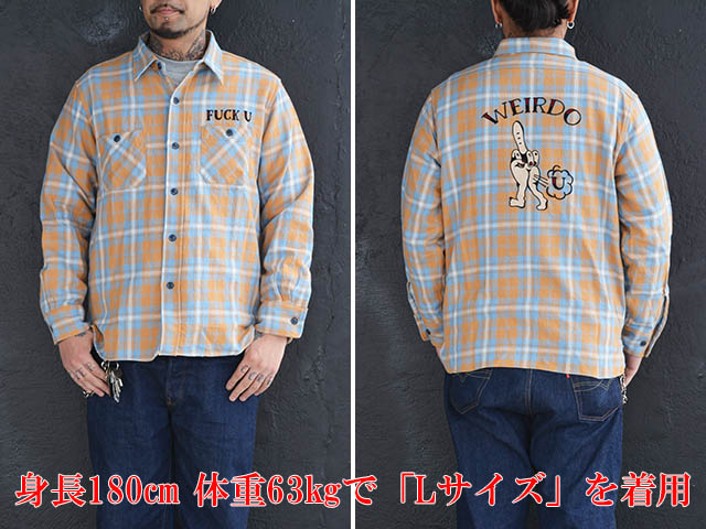 WEIRDO/ウィアード】2024SS「Check Shirts”FUCK U”/ロングスリーブ