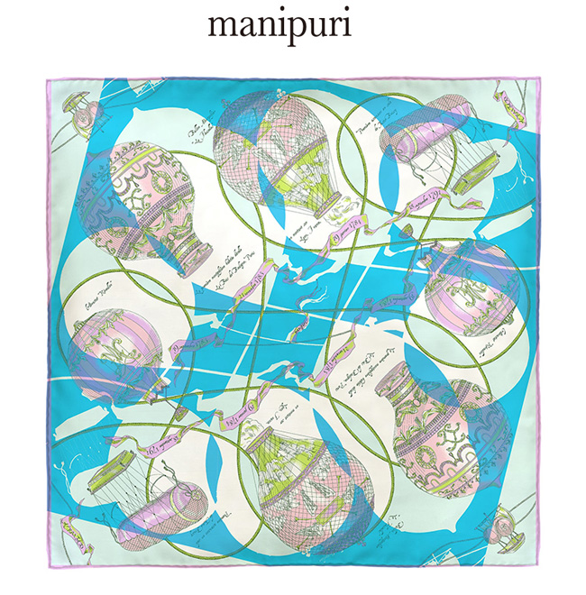 manipuri マニプリ <シルクスカーフ65>コラージュバルーン manipuri マニプリ <シルクスカーフ65>コラージュバルーン