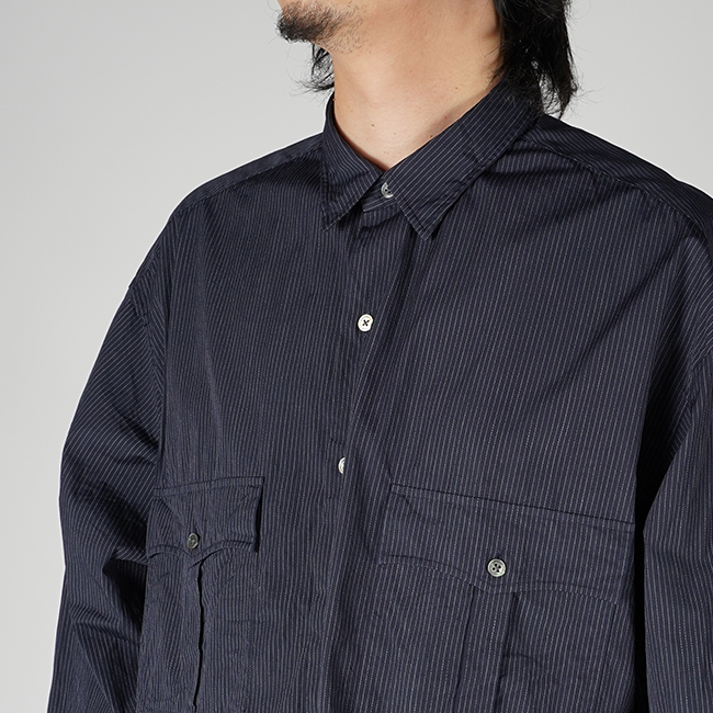 Porter Classic(ポータークラシック) ROLL UP PIN STRIPE SHIRT ロールアップピンストライプシャツ  PC-016-2757