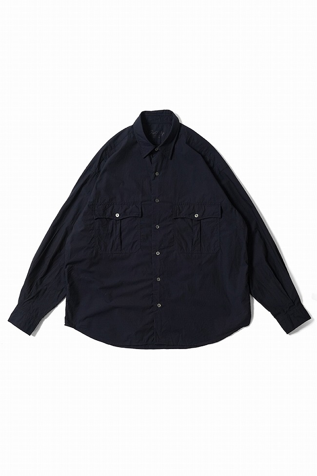 PORTER CLASSIC ロールアップ シャツ ブラック PORTER CLASSIC Porter Classic(ポータークラシック) ROLL UP