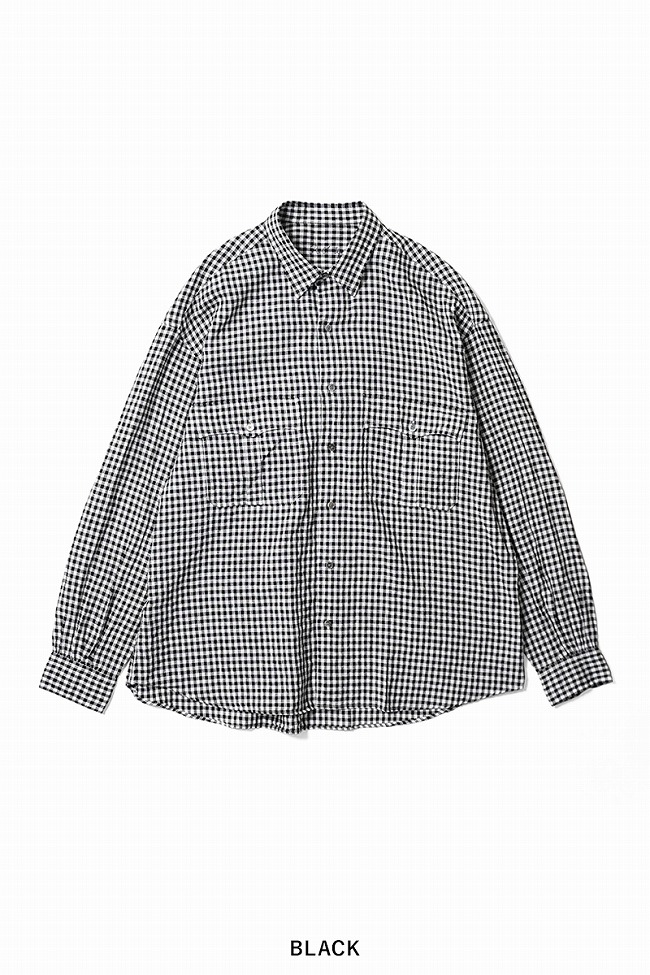 ポータークラシック Porter Classic ロールアップリネンギンガムチェックシャツ ROLL UP LINEN GINGHAM CHECK SHIRT PC-016-3978の画像