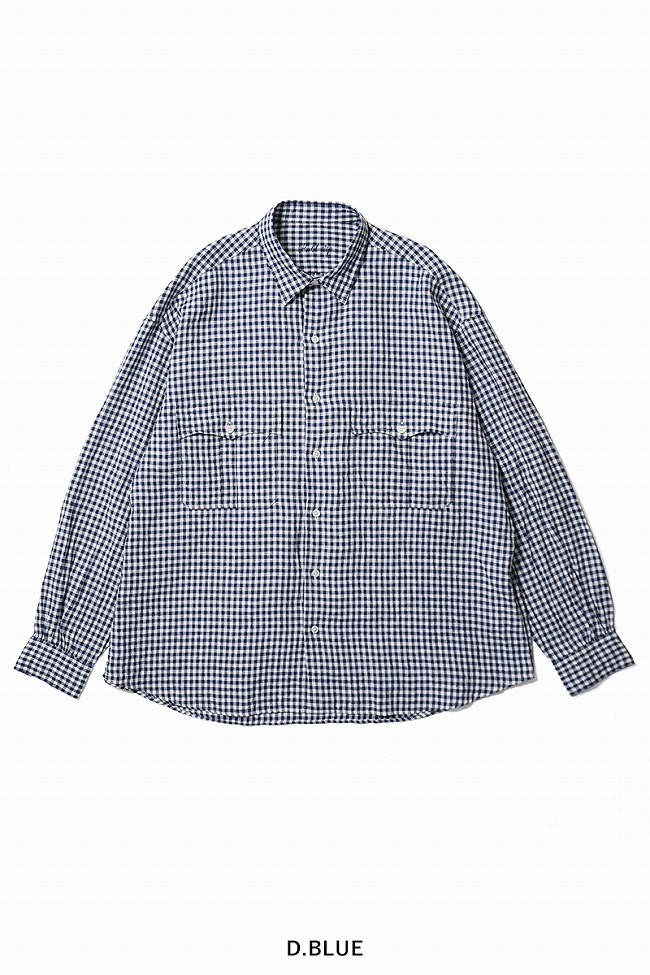 ポータークラシック Porter Classic ロールアップリネンギンガムチェックシャツ ROLL UP LINEN GINGHAM CHECK SHIRT PC-016-3978の画像