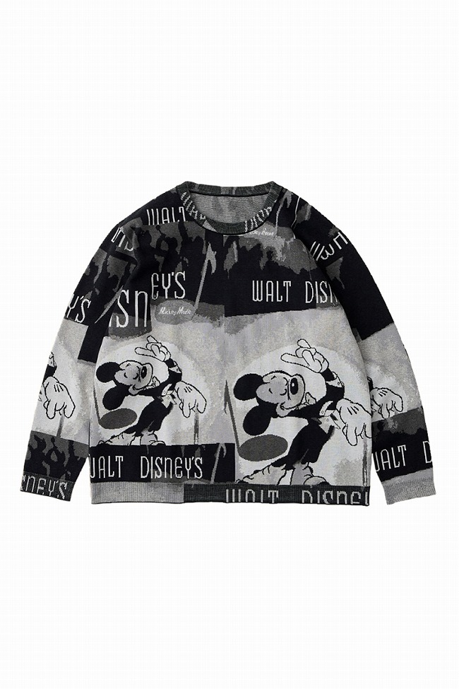 ミッチーのミッキーボーダーブラックとチャンピオン ネイビーおまとめ特別価格やねん Porter Classic - DISNEY VP / PC KNIT COLLECTION CREWNECK (MICKY