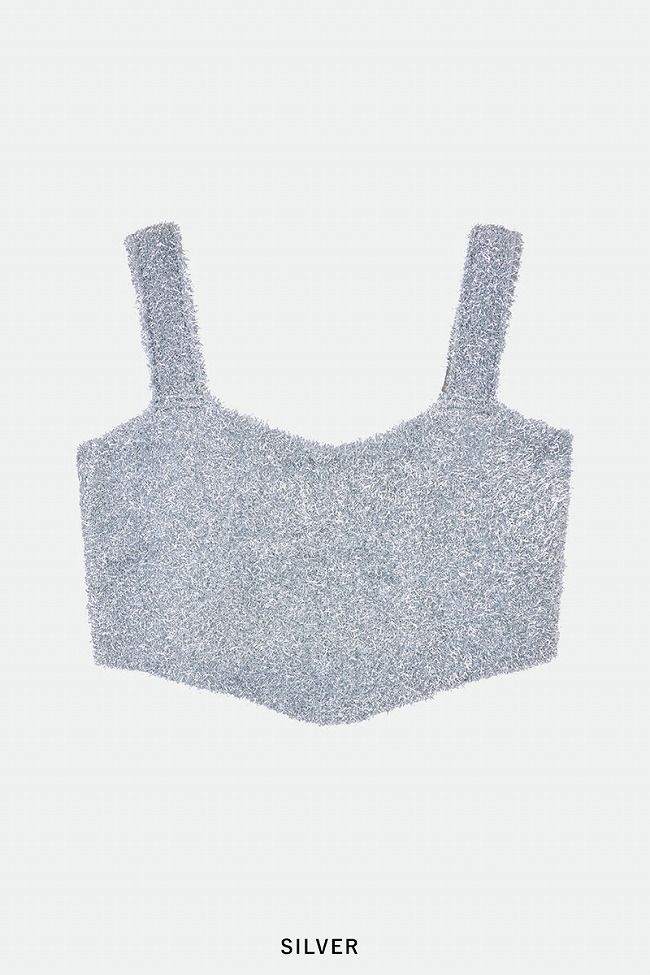 NOUNLESS(ナウンレス) GLITTER KNIT BUSTIER グリッターニットビスチェ ...