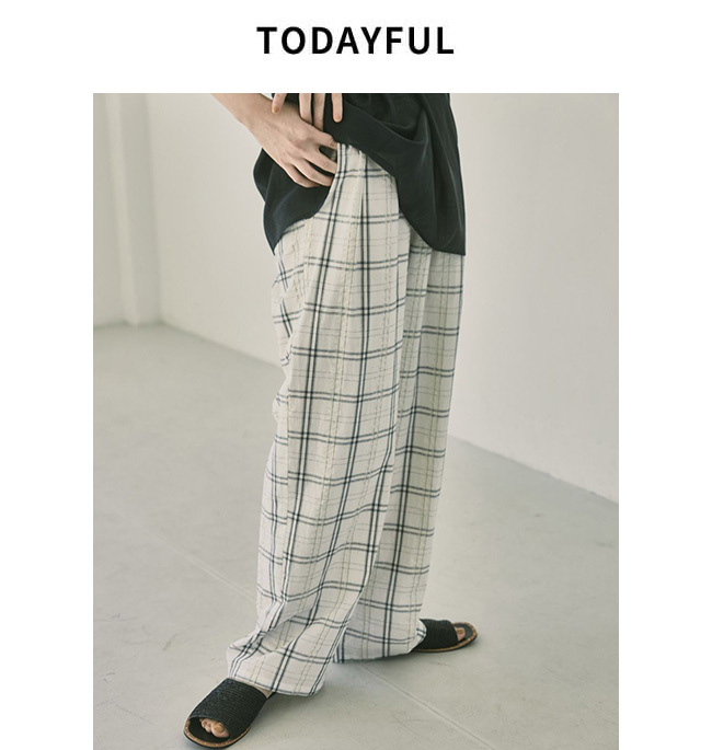 安いオンライン割引 TODAYFUL Check Gather Pants チェックギャザーパンツ - semayazar.org.tr