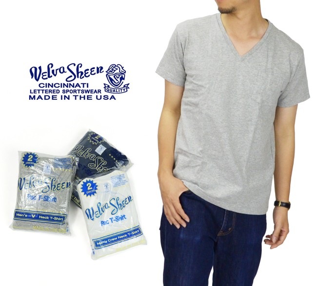 ベルバシーン Velva Sheen 2パック Vネック 半袖 ポケットTシャツ パックT 2PACK V-NECK SHORT SLEEVE  POCKET TEE Pack-T 160922