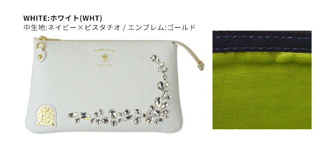 ADMJ エーディーエムジェイ SHRINKLEATHER/CRYSTALS POUCHWALLET