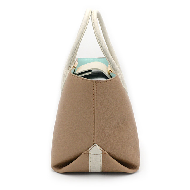 ADMJ モーツァルト レザー ボトムアクセント ハンド トート バッグ モーツァルト/バイカラー金ボタントートM | A.D.M.J.公式オンラインストア