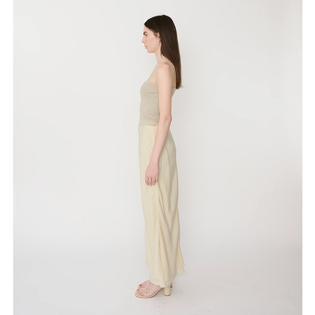 JANE SMITH(ジェーンスミス) WASHED CUPRO STRIPE LONG SKIRT