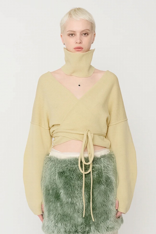 JANE SMITH(ジェーンスミス) 7G CACHECOEUR CARDIGAN WITH NECK WARMER 7Gカシュクールカーディガンウィズネックウォーマー 24WKN-#682L 24wkn-682l_6.jpg