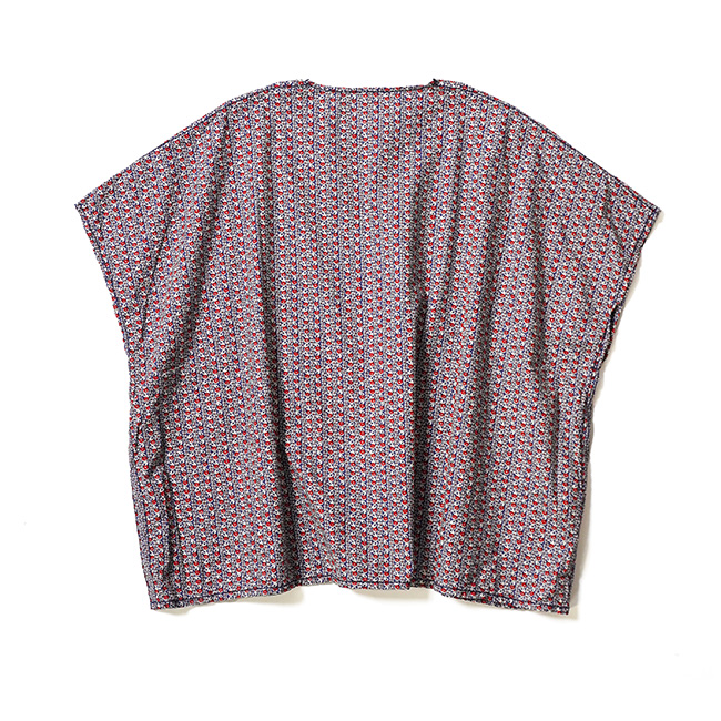 【新品・未使用】homspun ホームスパン 花柄 コットン半袖シャツ homspun（ホームスパン） キャラコ小花プリントBIG ブラウス 5737