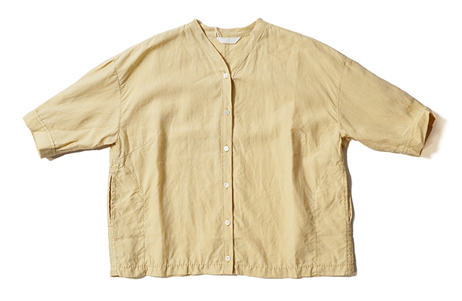 homspun◆NEWリネンバイオスタンドカラーシャツ homspun（ホームスパン）NEWリネンバイオスタンドカラーシャツ