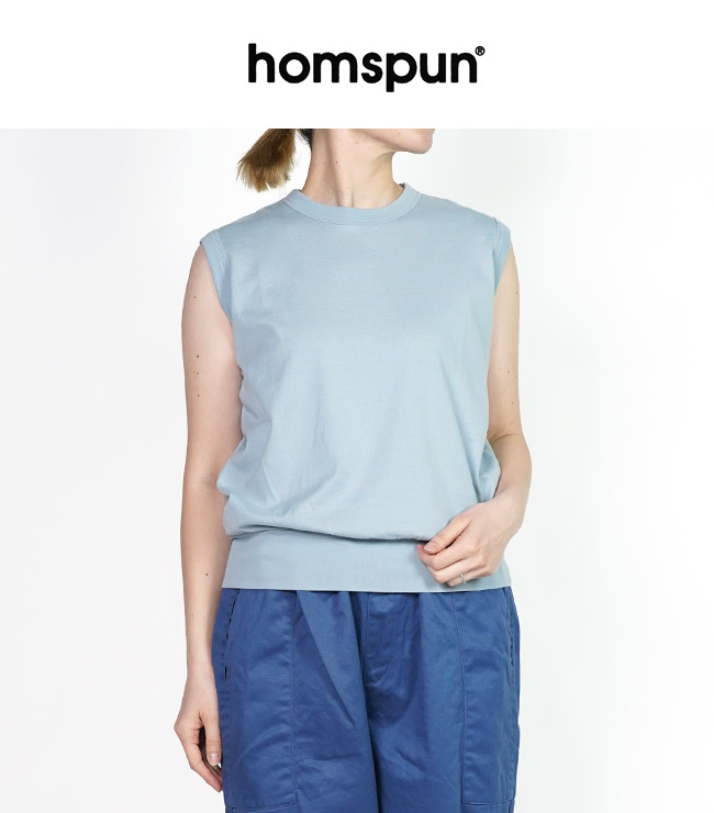 homspun（ホームスパン） 40/2天竺ノースリーブ プルオーバー 6346