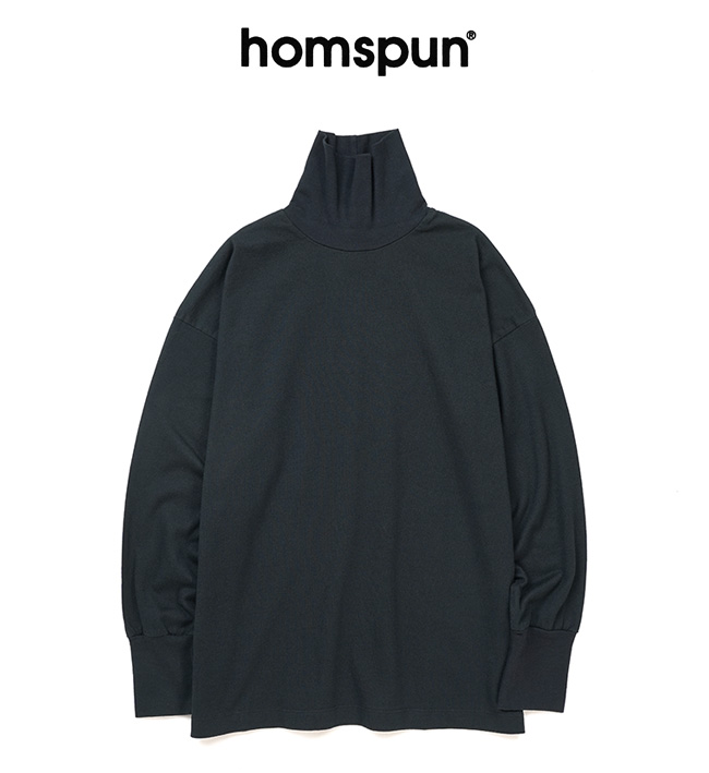 homspun ホームスパン　40/2天竺　タートルネックカットソー　6527 homspun ホームスパン 40/2天竺 タートルネックカットソー 6527