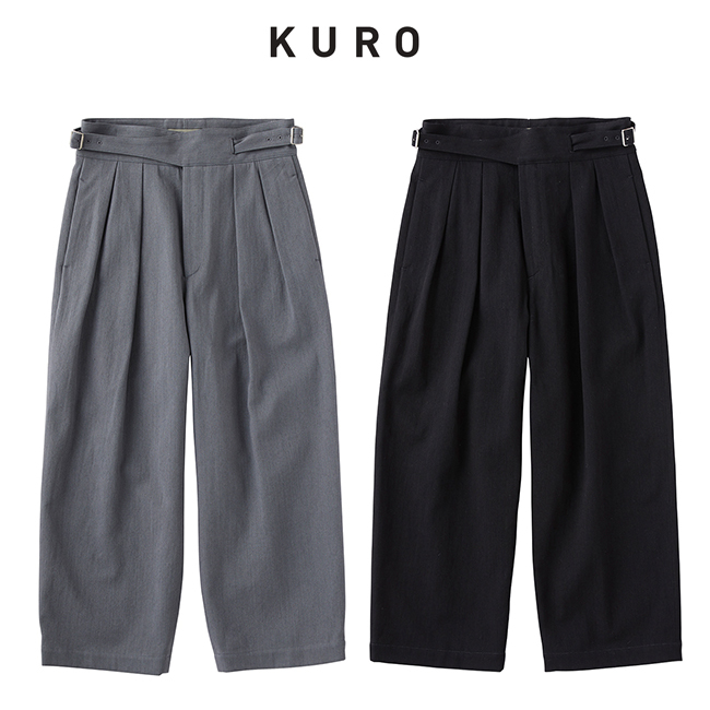 kuro(クロ) WIDE GURKHA 2TUCK PANTS ワイドグルカ２タックパンツ 963327 : 963327 : rish - 通販  - Yahoo!ショッピング