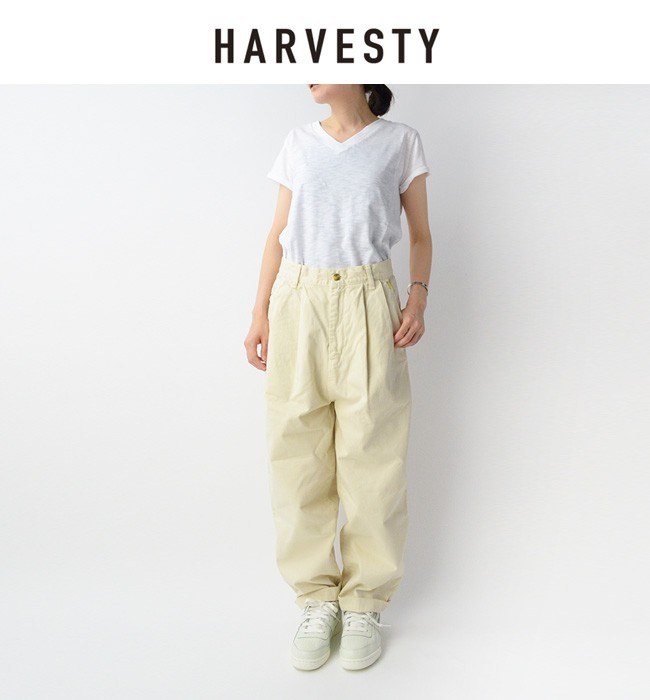 ハーベスティ HARVESTY コットンエッグタックパンツ EGG TUCKED PANTS