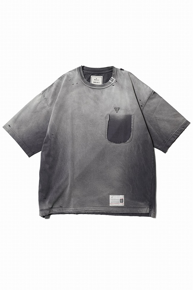 maison mihara yasuhiro シャツ　フェード　シール　黒 MAISON MIHARA YASUHIRO（メゾン ミハラヤスヒロ） SUN FADED TEE サン