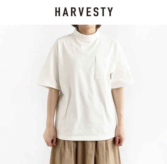 売れ筋商品|||HARVESTY ハーベスティー MOCK NECK BOX TEE　モックネック ボックスT HARVESTY ハーベスティー MOCK NECK BOX TEE モックネック