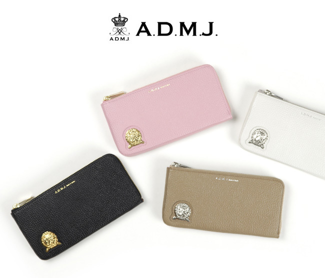ポイント10倍) ADMJ エーディーエムジェイ BASIC L-ZIP WALLET 牛革