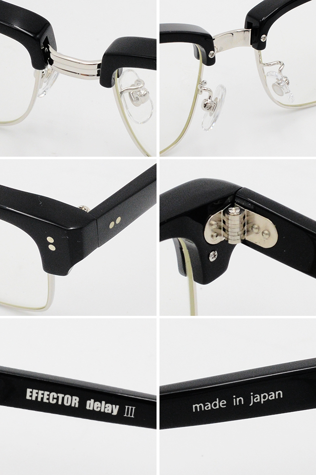 エフェクター EFFECTOR ディレイ delay 黒x金　メガネ 廃盤 EFFECTOR delay2眼鏡 エフェクター 【Black×Gold】 ディレイ2