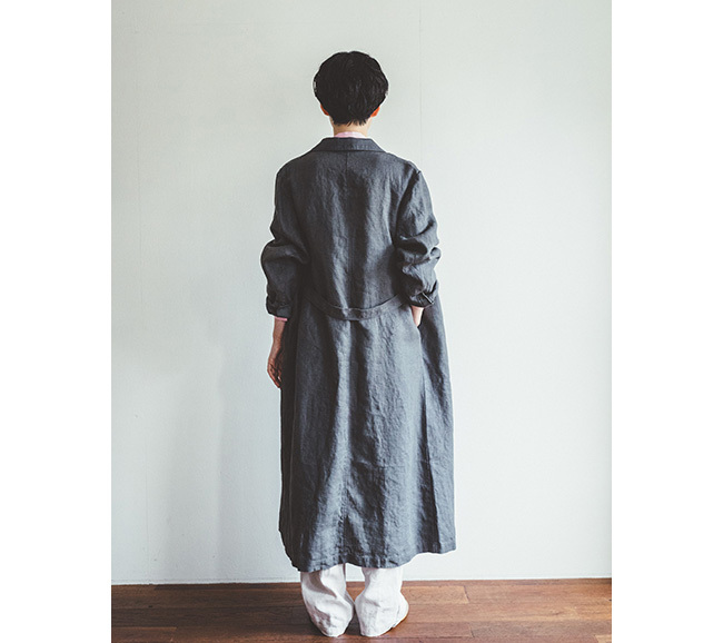 fog linen work フォグリネンワーク AILEY COAT GRIS BLUE ベイリー コート グリー ブルー LWA311-2307