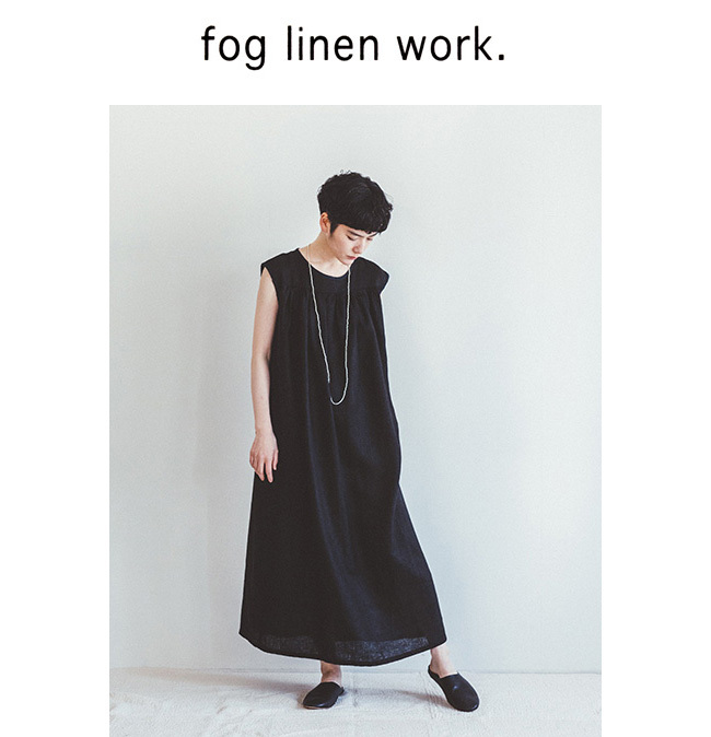 fog linen work フォグリネンワーク JUNE DRESS BLACK ジューン