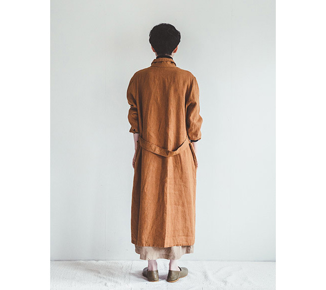 fog linen work フォグリネンワーク NICOLE COAT OCRE ニコール コート