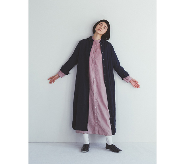 fog linen work フォグリネンワーク SANA DRESS ROSE サナ