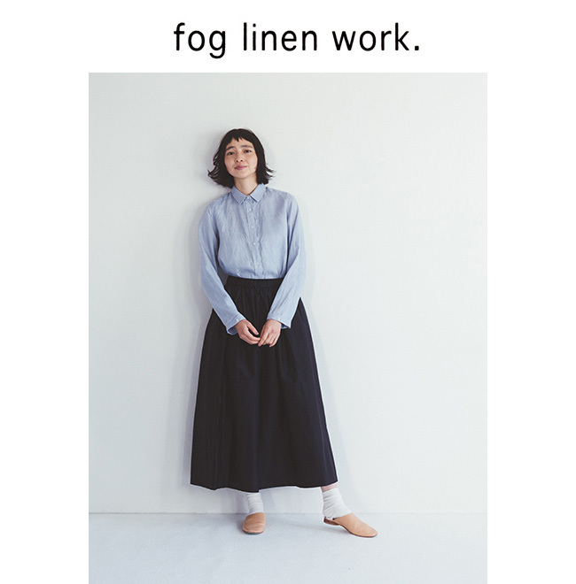 fog linen work フォグリネンワーク MISTUKI SKIRT NAVY ミツキ