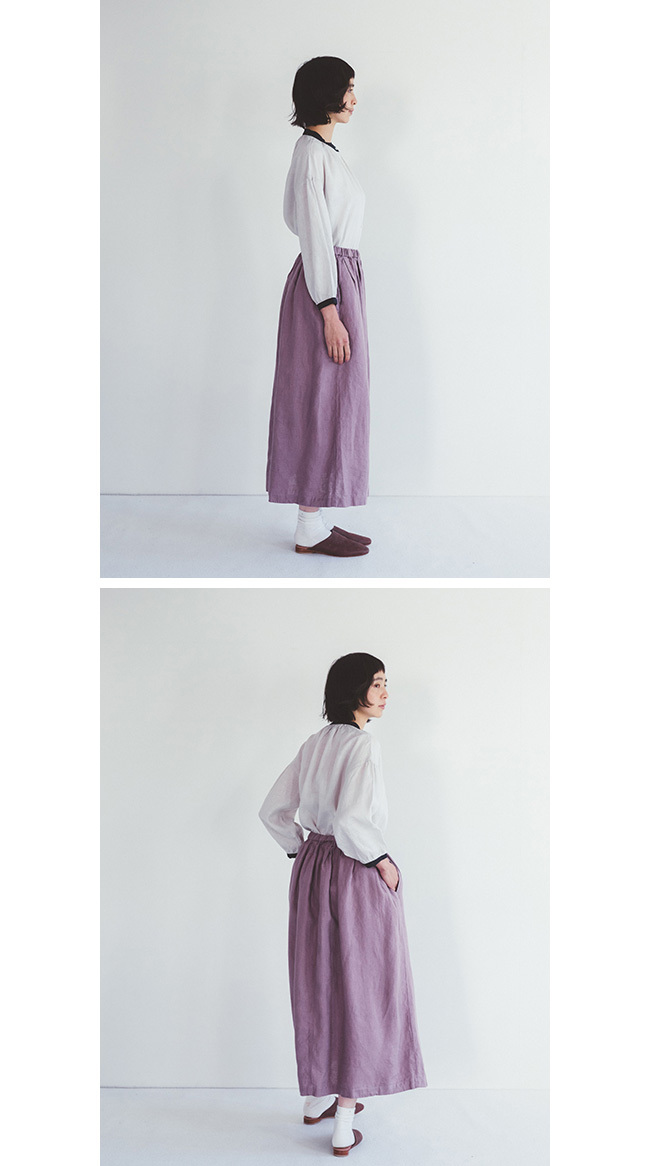 fog linen work フォグリネンワーク MISTUKI SKIRT CHELSEA PINK