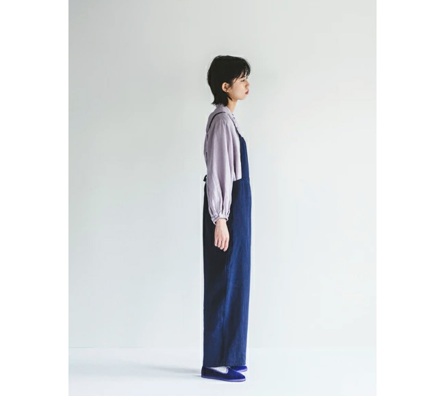 【美品】　fog linen work　フォグリネンワーク　サロペット　F　紺色 fog linen work フォグリネンワーク Elle Salopette Blue Dur