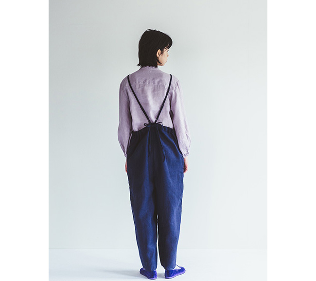 【美品】　fog linen work　フォグリネンワーク　サロペット　F　紺色 fog linen work フォグリネンワーク : RIN SALOPETTE リン