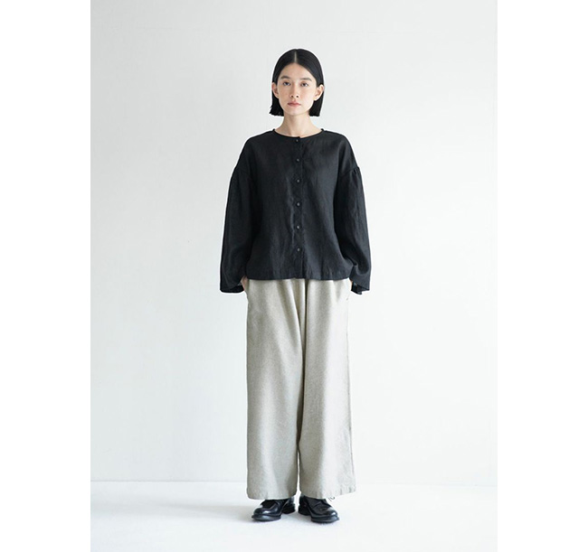 homspun fog linen work フォグリネンワーク ANNI TOP BLAC