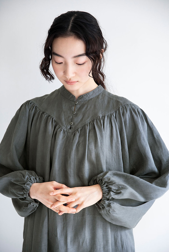 fog linen work（フォグリネンワーク） JEANNE DRESS ACIER ジャンヌ