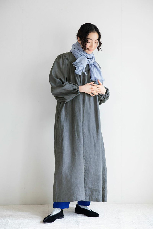 fog linen work（フォグリネンワーク） JEANNE DRESS ACIER ジャンヌ